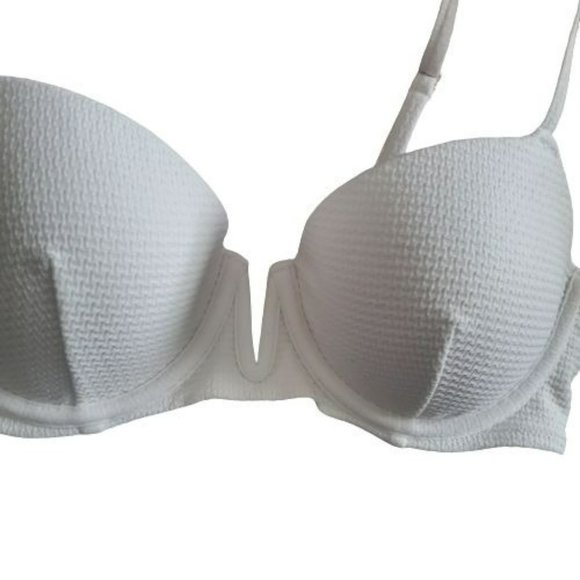 Set Of 2 Shade & Shore Light Lift & Lined Smocked Bikini Top In Pink & White 36B - Picture 3 of 10